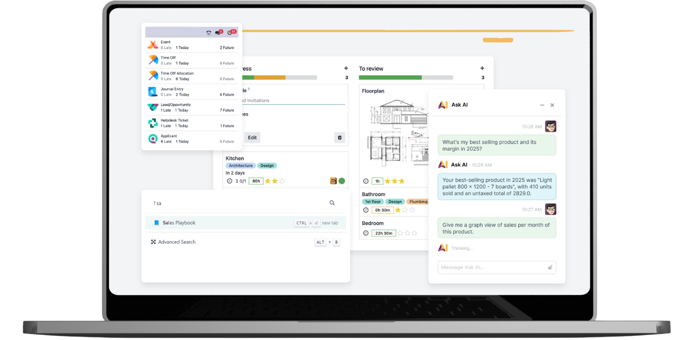 Software de gestión empresarial Intrepidux en una computadora portátil