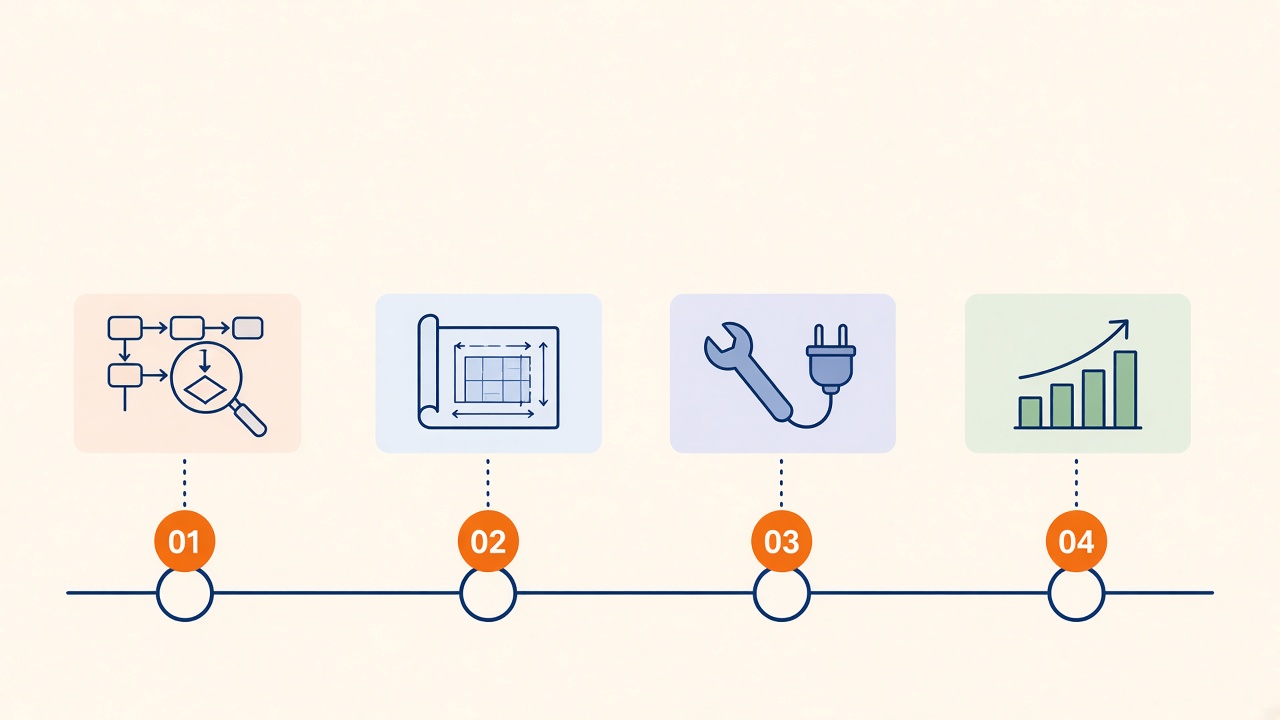 Cuatro etapas: diagnóstico, diseño, implementación y evolución